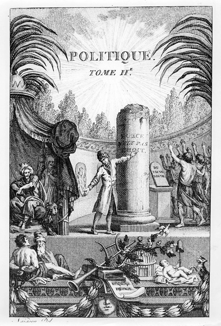 Frontespizio di 'Politique', Tomo II di Jean - Jacques Rousseau